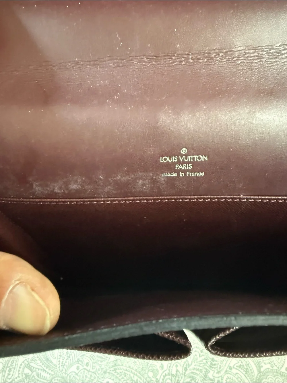 Men's Professional Briefcase in Burgundy with Gold Hardware